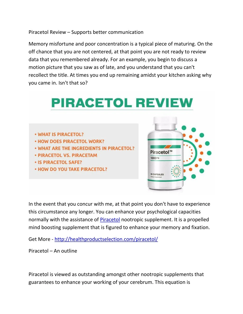 piracetol review supports better communication
