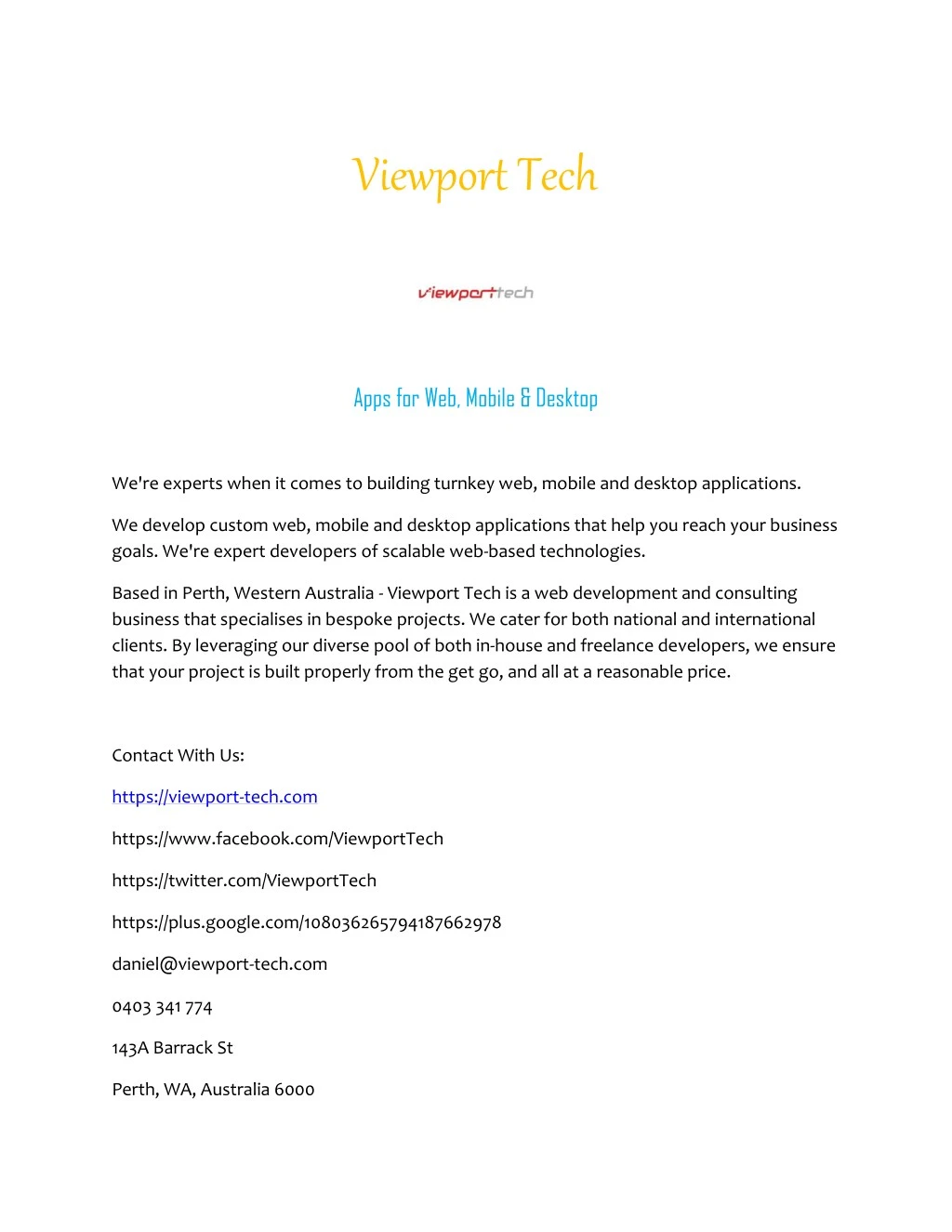 viewport tech