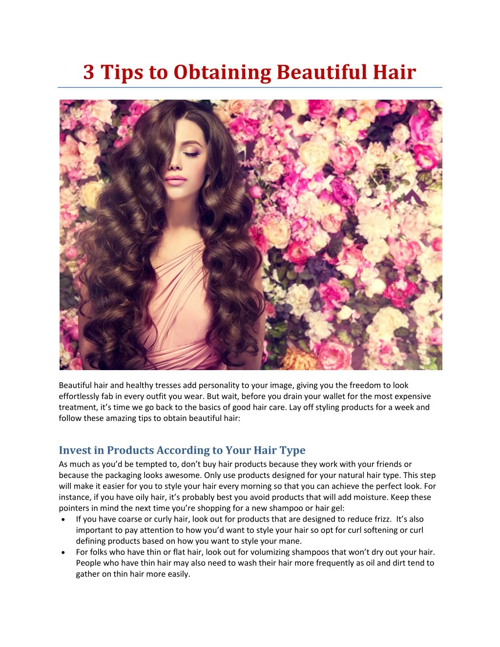 3 tips to obtaining beautiful hair