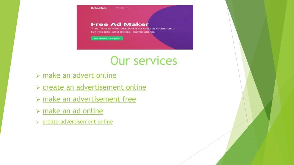 our services make an advert online create