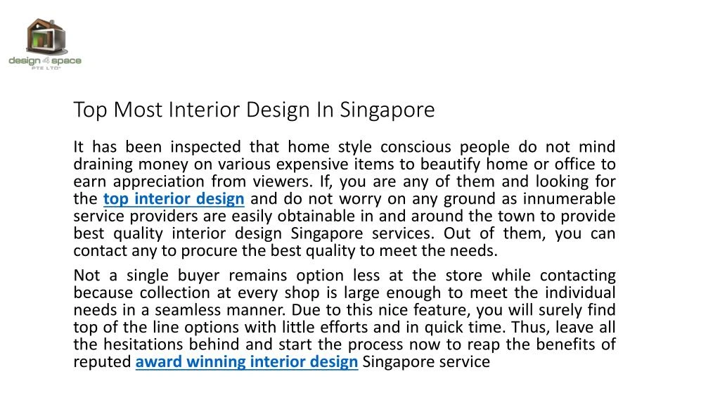 top most interior design in singapore