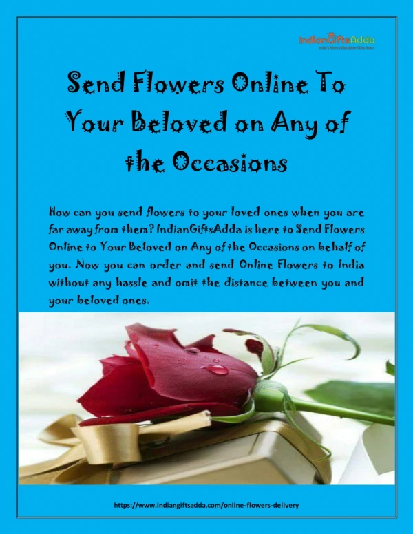 Send Flowers Online To Your Beloved on Any of the Occasions
