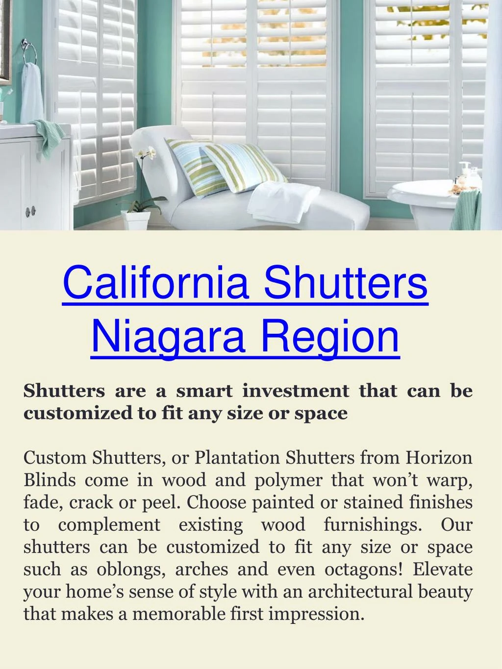 california shutters niagara region