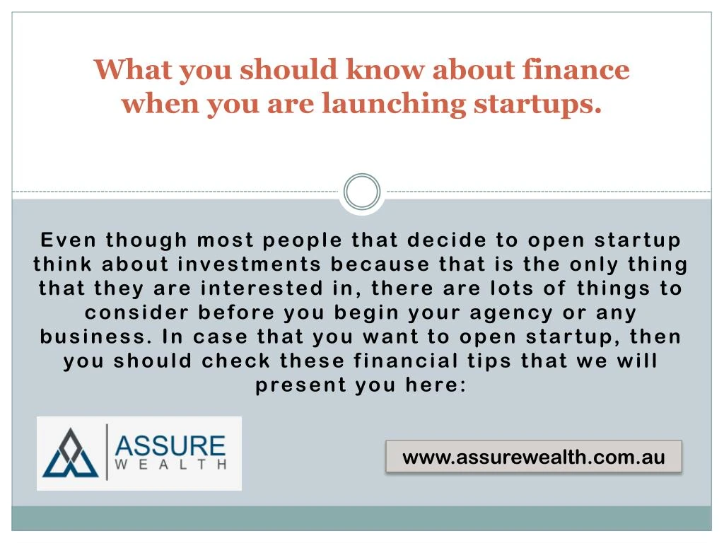 what you should know about finance when you are launching startups