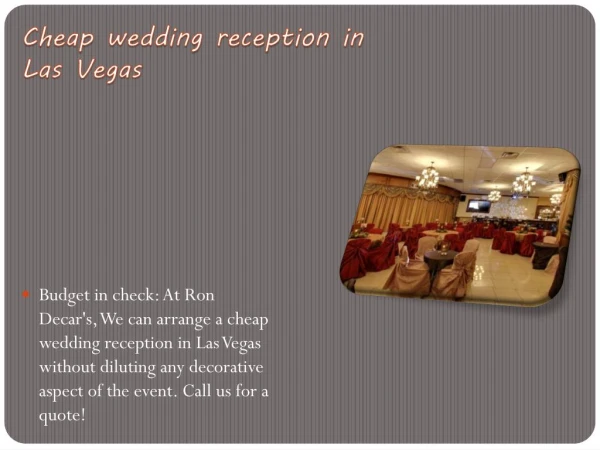 Vegas wedding receptions