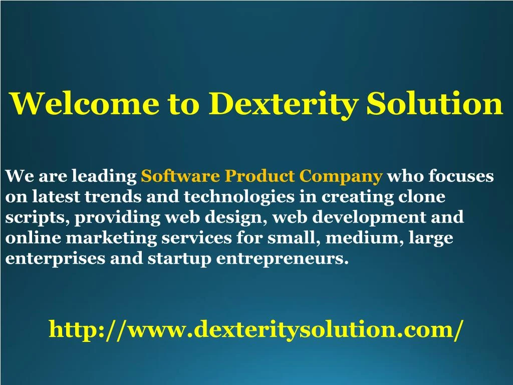 welcome to dexterity solution
