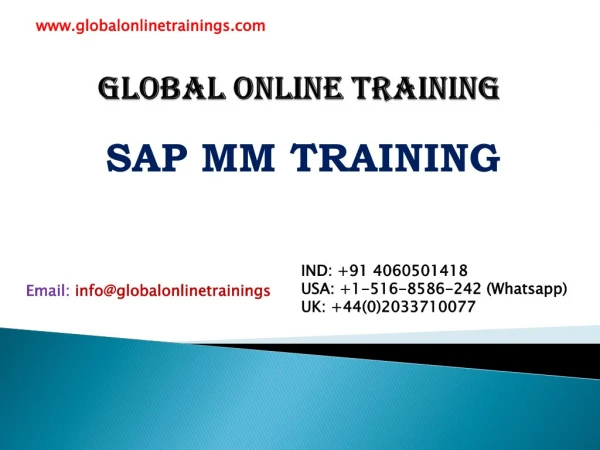 SAP MM Training | SAP Material Management Online Course