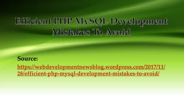 Efficient PHP MySQL Development: Mistakes To Avoid