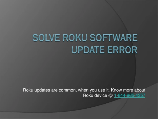 Solve Roku Software Update Error