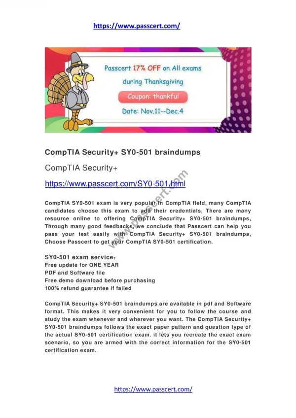 CompTIA Security SY0-501 braindumps