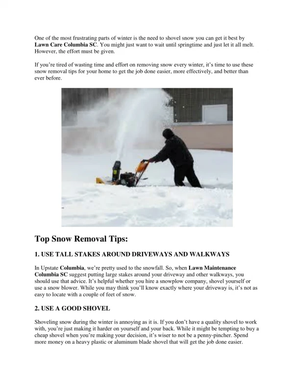 SNOW REMOVAL TIPS FOR YOUR HOME