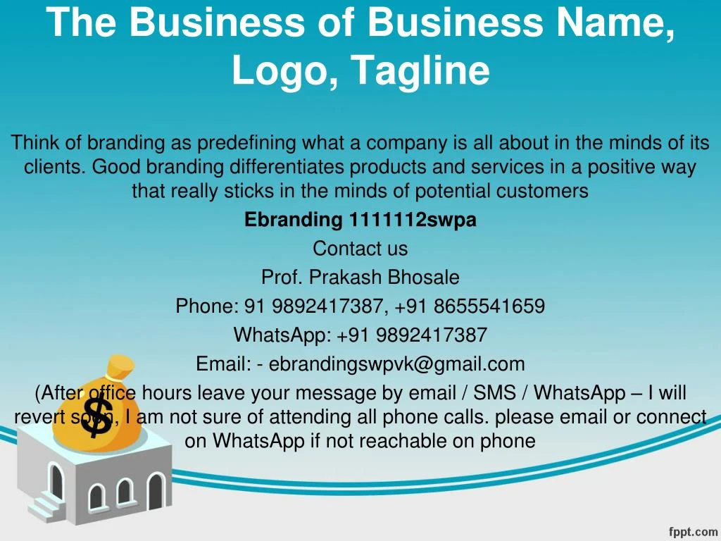 the business of business name logo tagline