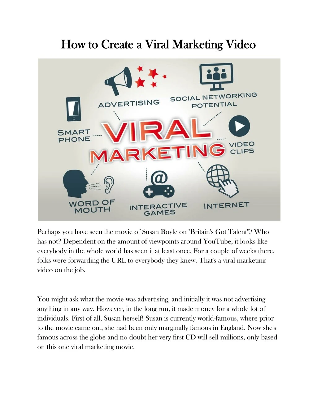 how to create a viral marketing video