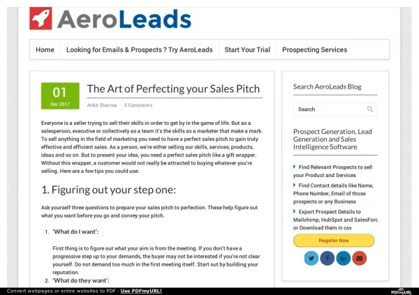 The Art of Perfecting your Sales Pitch