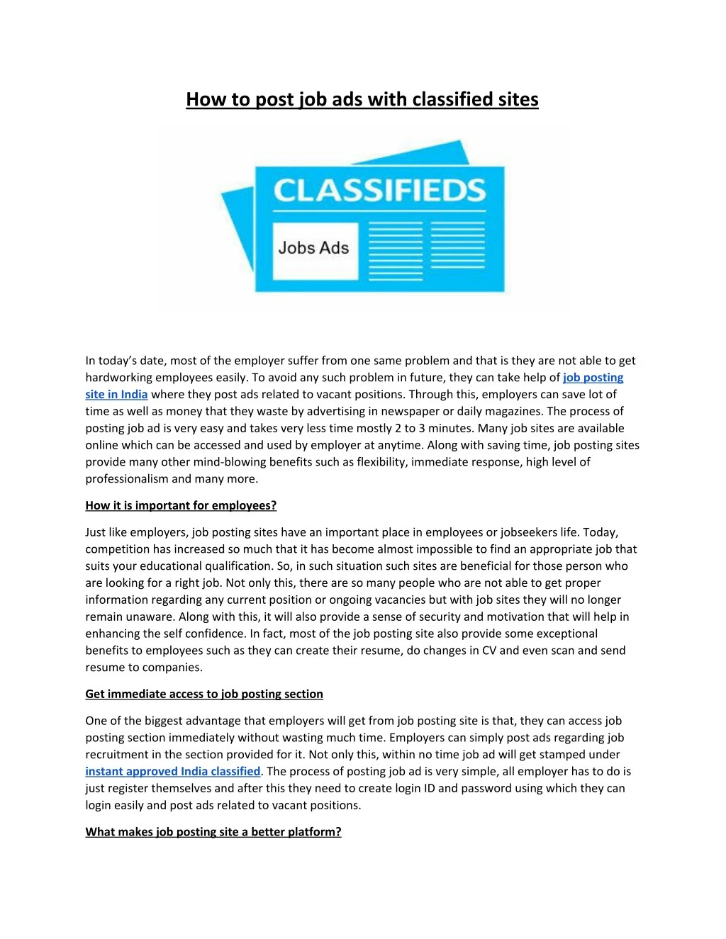 how to post job ads with classified sites