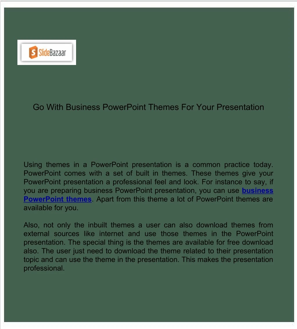 go with business powerpoint themes for your