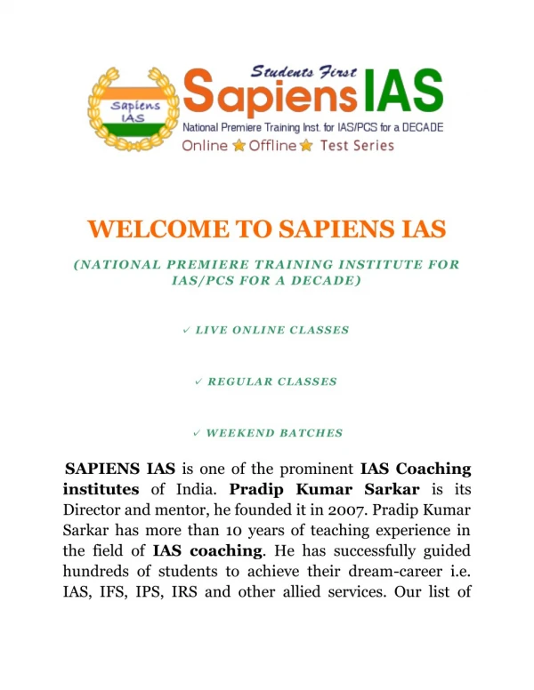 UPSC Anthropology Optional Coaching for Civil Services IAS Exam | Sapiens IAS