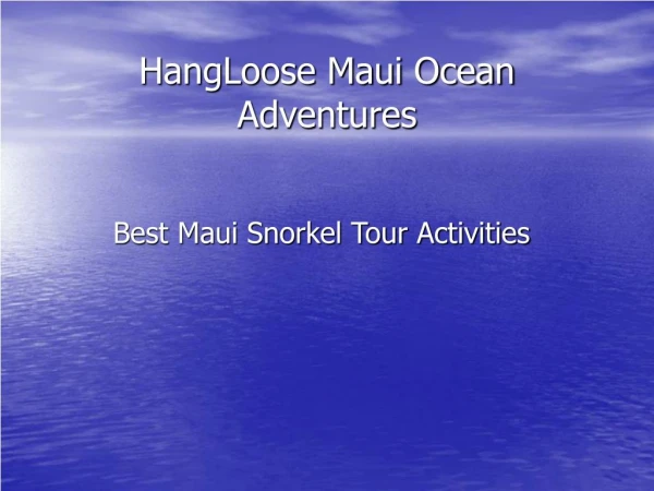 Best Maui Snorkel Tour Activities