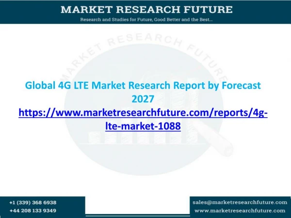 Global 4G LTE Market Research Report by Forecast 2027