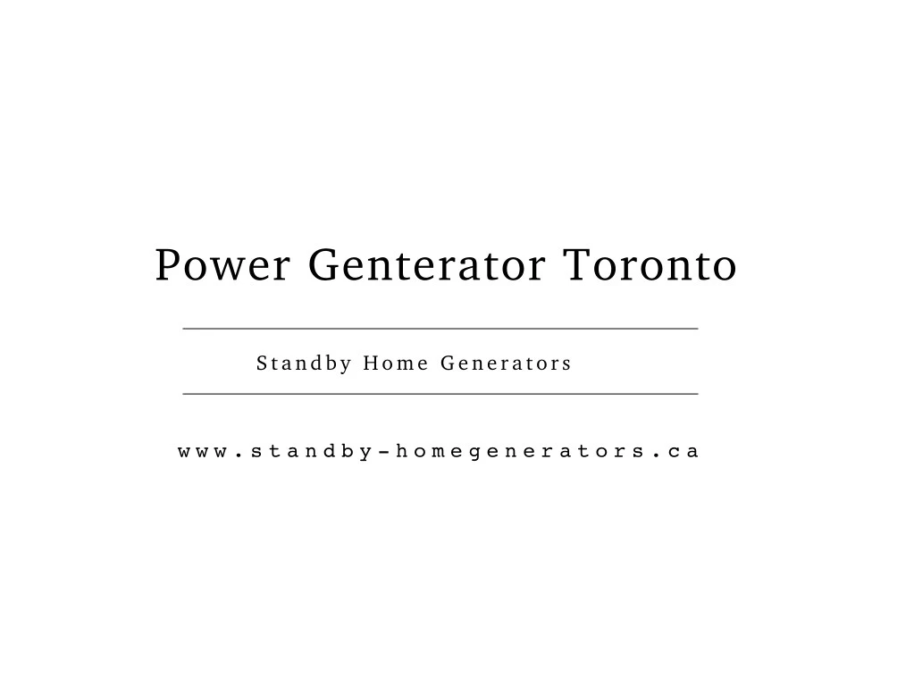 power genterator toronto