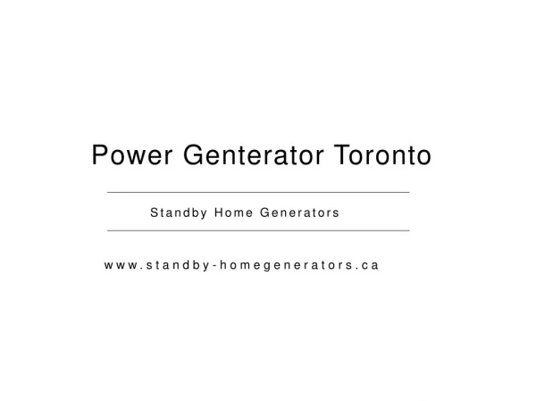 Standby Home Generators