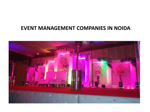 Event Management Companies in Noida