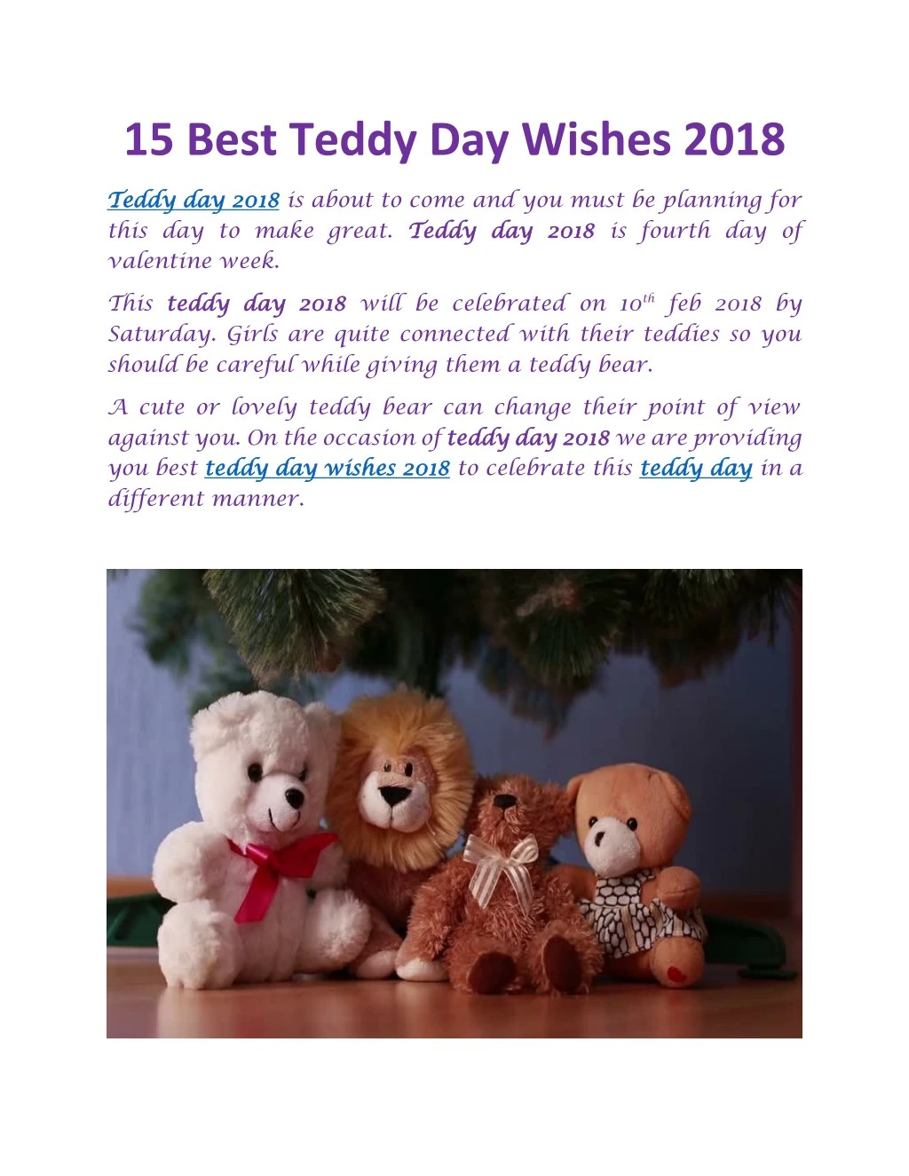 15 best teddy day wishes 2018