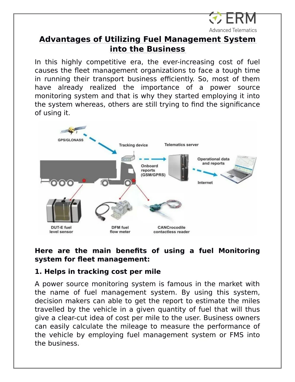 advantages of utilizing fuel management system