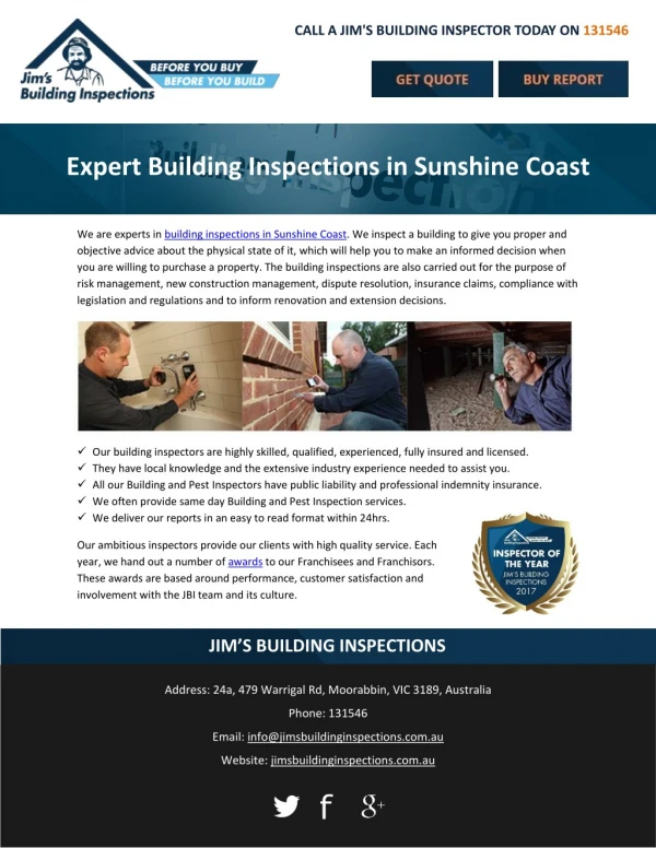 Expert Building Inspections in Sunshine Coast