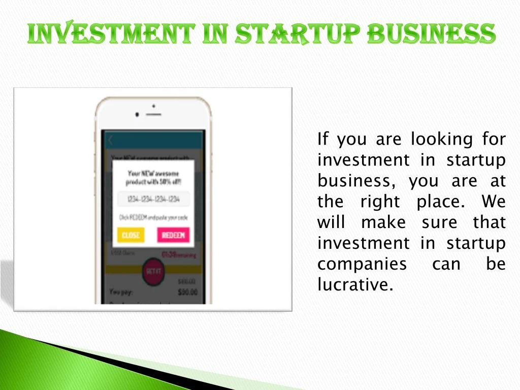 investment in startup business