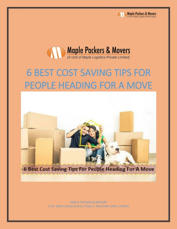 Cost Saving Tips For People Heading For A Move