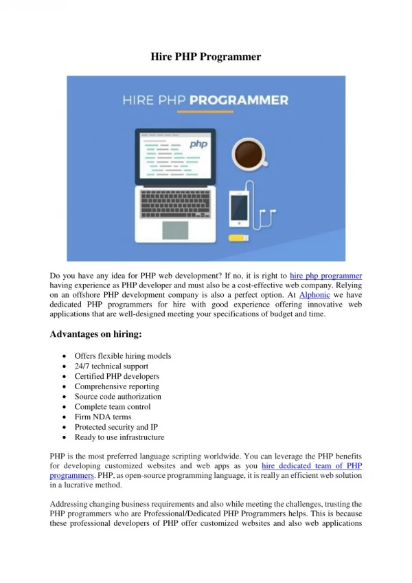 hire php programmer