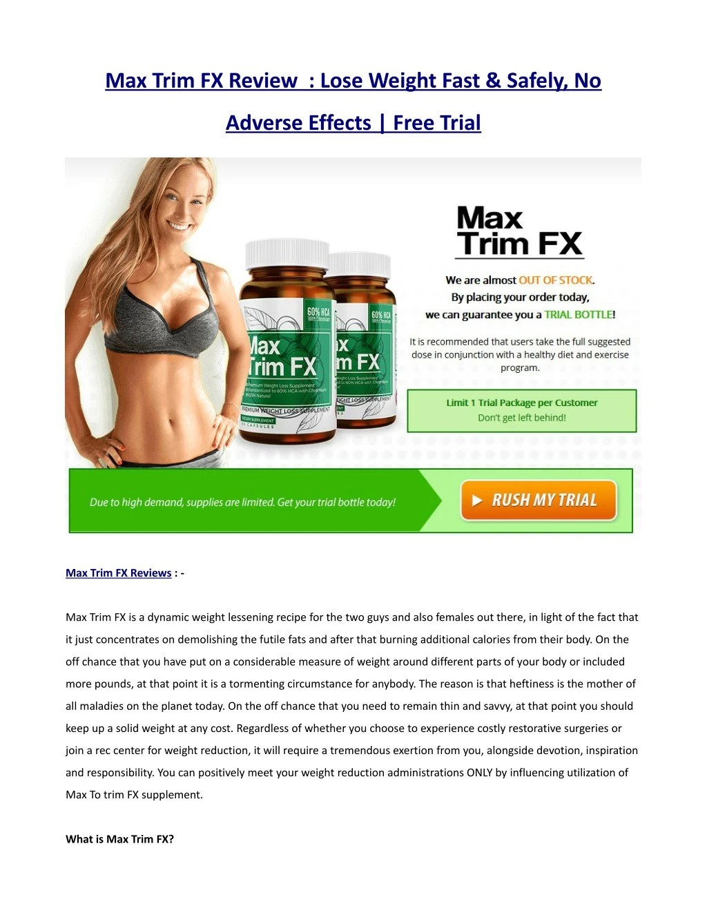 max trim fx review lose weight fast safely no