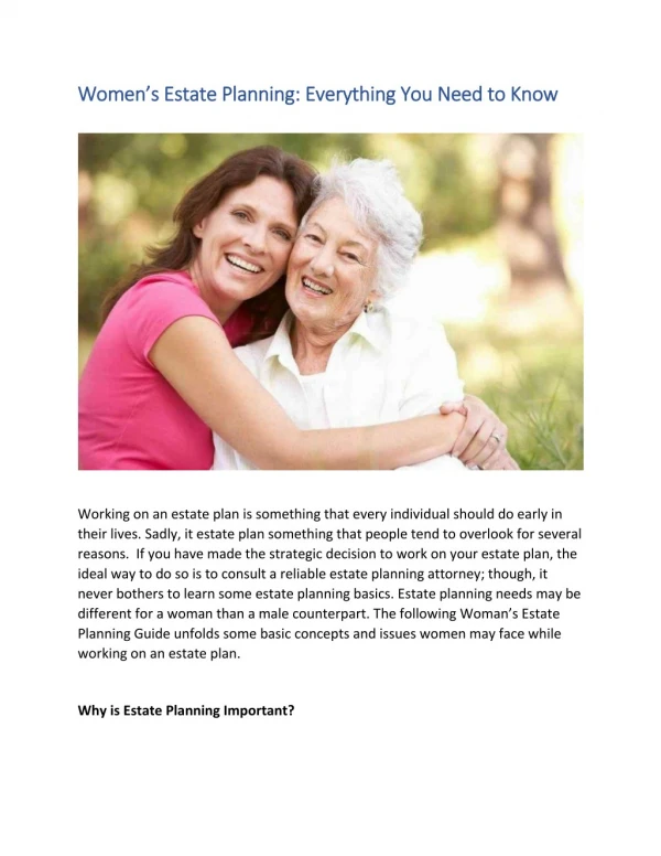 Women’s Estate Planning: Everything You Need to Know