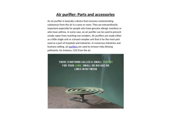 Air Purifier & Its Segments