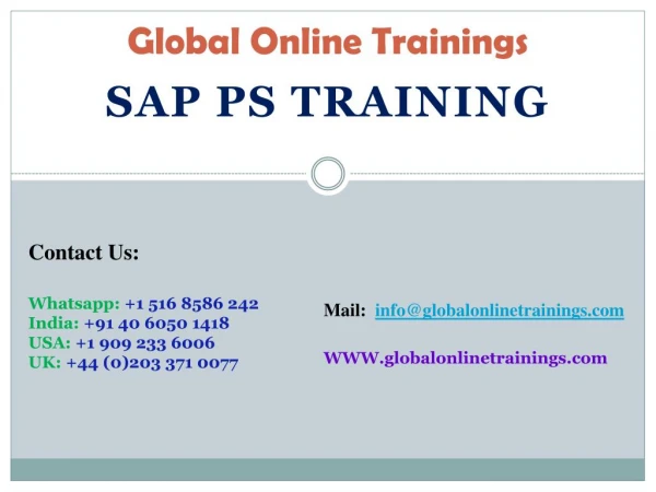Best sap ps Online training