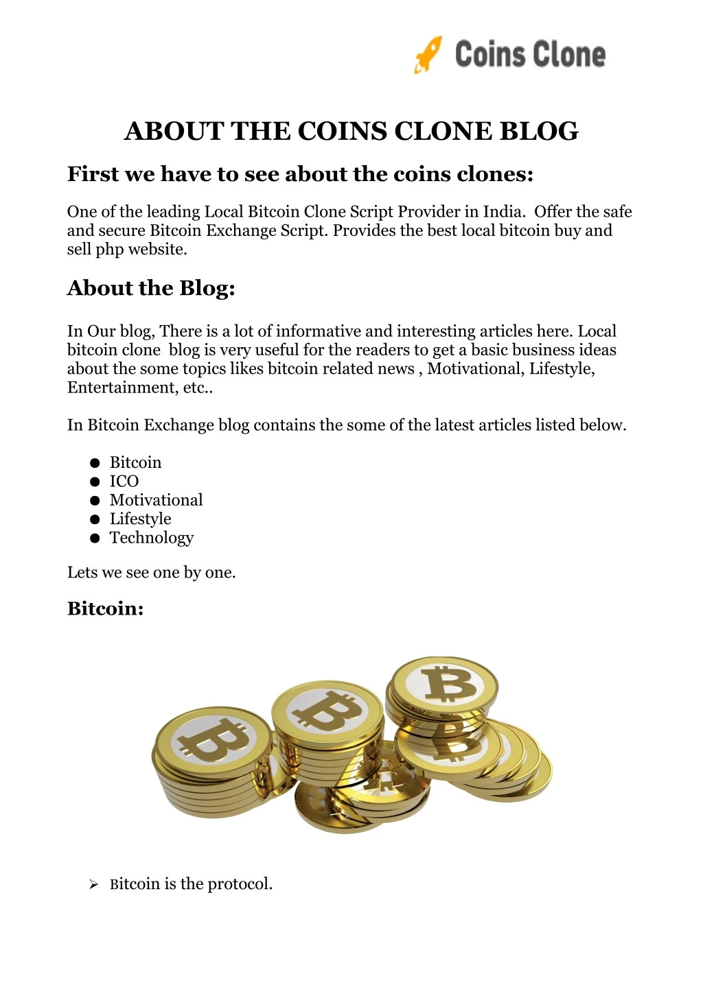 about the coins clone blog