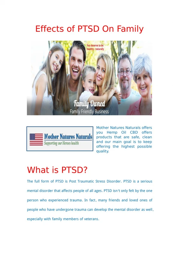 PTSD Have Some Bad Effects of Ptsd On Family
