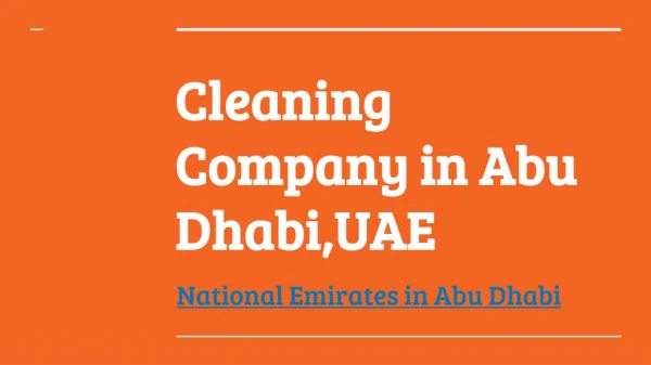 Cleaning Services in Abu Dhabi | National Emirates