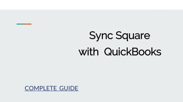 Sync Square with QuickBooks