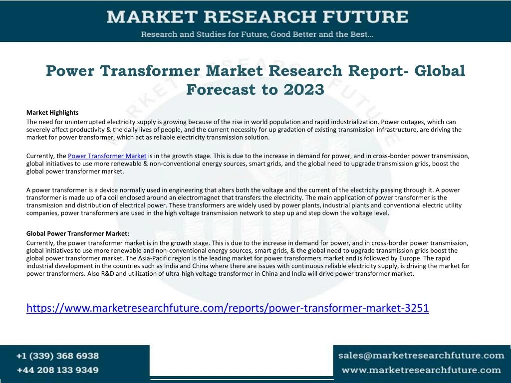 power transformer market research report global forecast to 2023