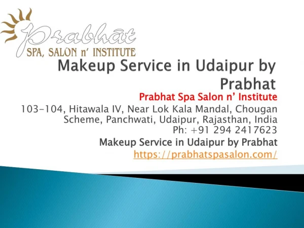 Makeup Service in Udaipur by Prabhat