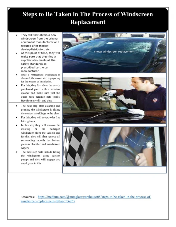 Steps to Be Taken in The Process of Windscreen Replacement