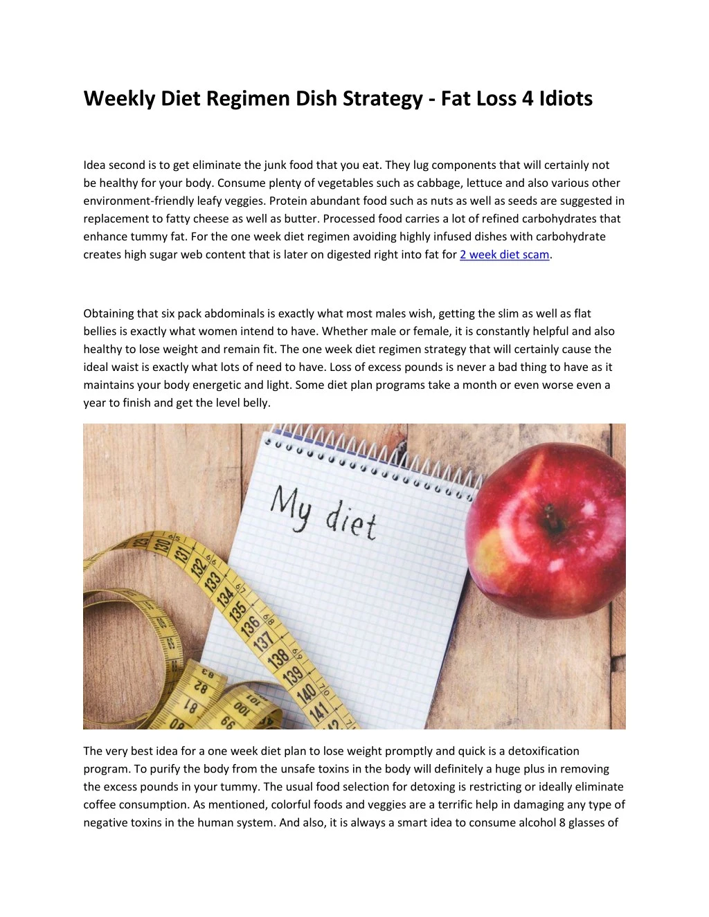 weekly diet regimen dish strategy fat loss