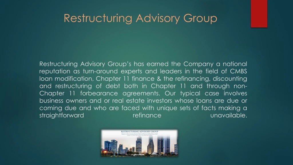 restructuring advisory group
