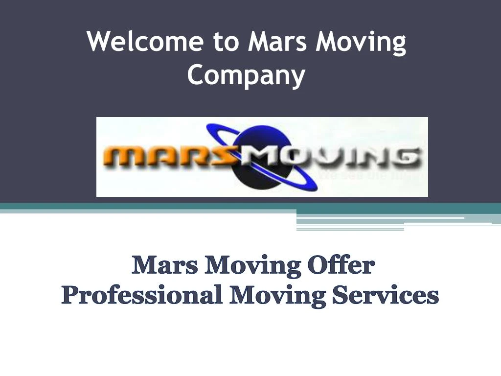 welcome to mars moving company