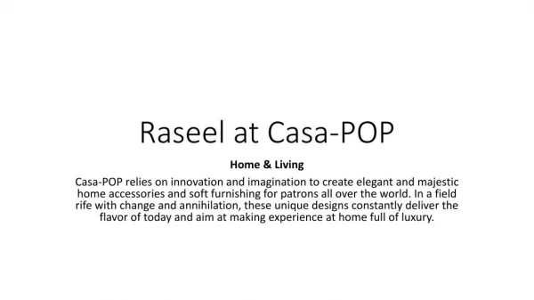 Raseel at Casa POP | Bespoke Furniture | 98111 14925