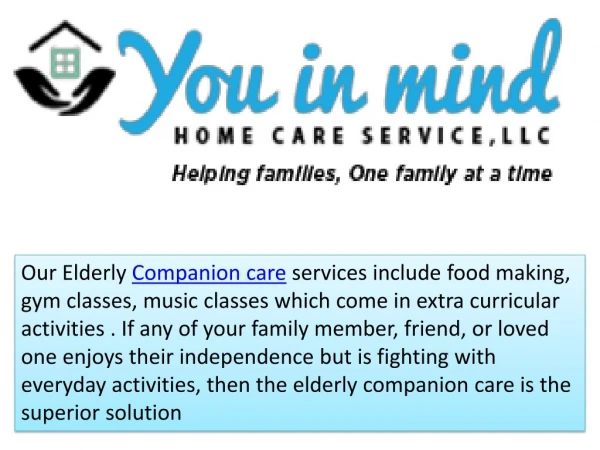 Companion Care for elderly parents