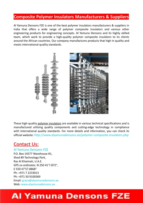 Composite Polymer Insulators Manufacturers