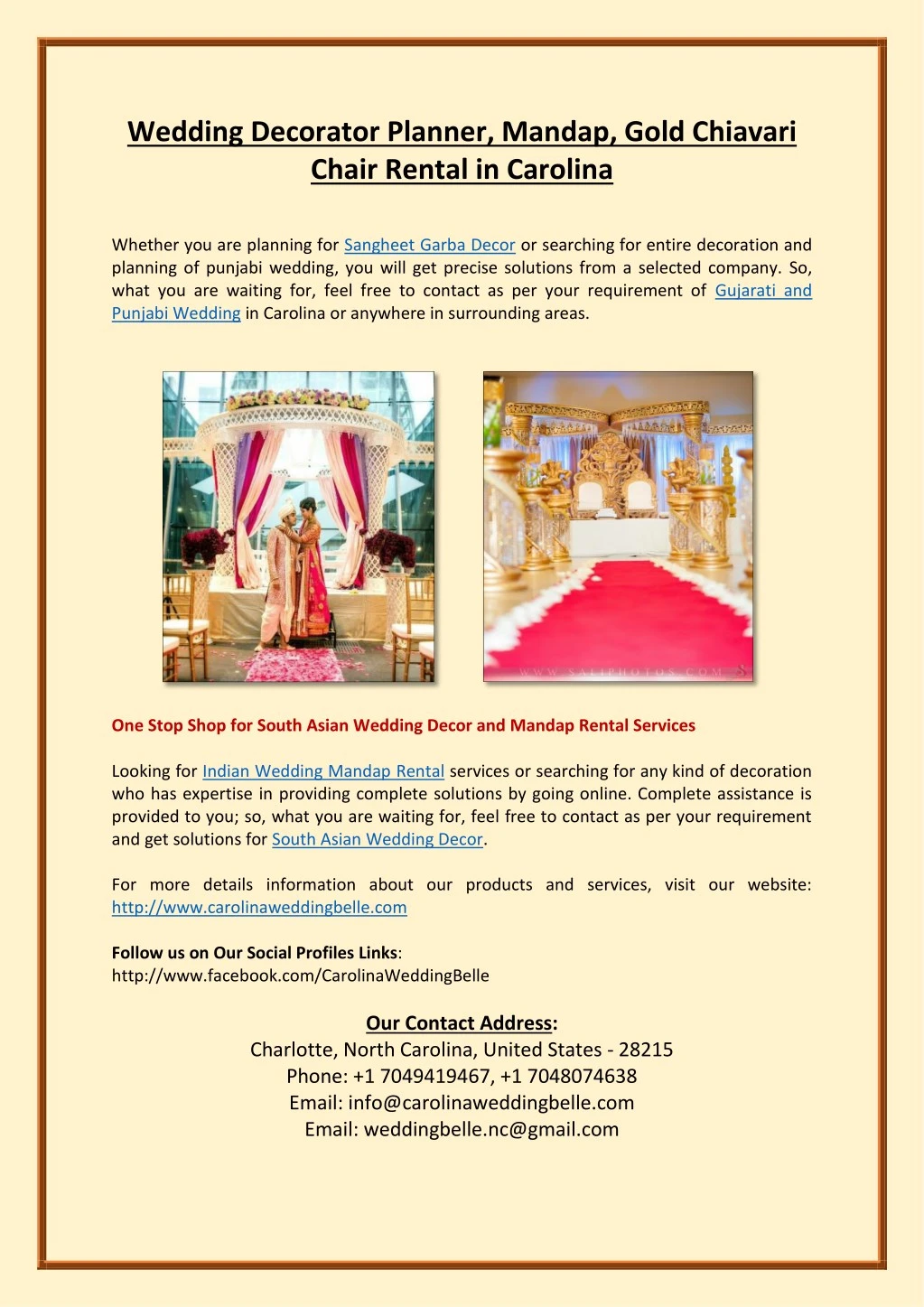 wedding decorator planner mandap gold chiavari